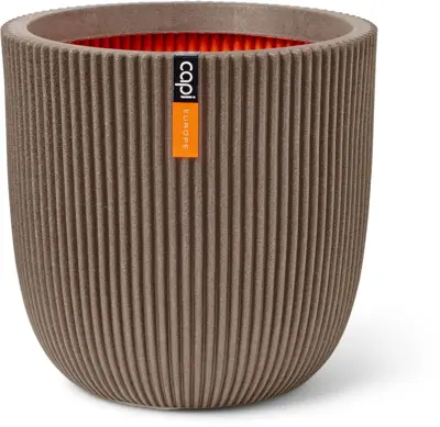 Capi nature groove nl bol bloempot 54x52 cm warme taupe - afbeelding 1