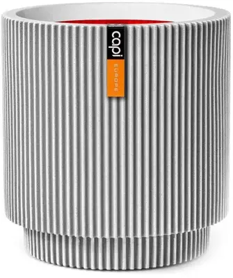 Capi nature groove nl cilinder bloempot 44x46 cm ivoor - afbeelding 1