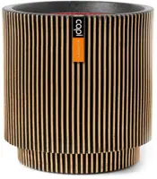 Capi nature groove nl cilinder bloempot 44x46 cm zwart goud - afbeelding 1
