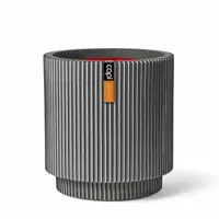 Capi nature groove nl cilinder vaas 44x46 cm antraciet - afbeelding 1