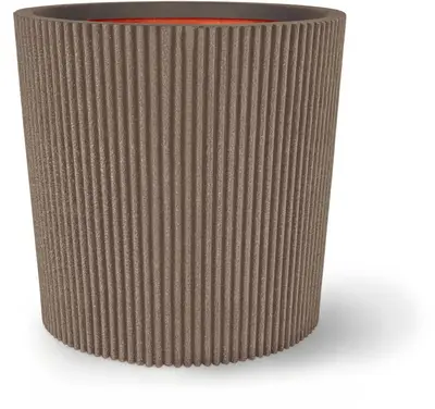 Capi nature groove nl conisch vaas 36x34 cm warme taupe