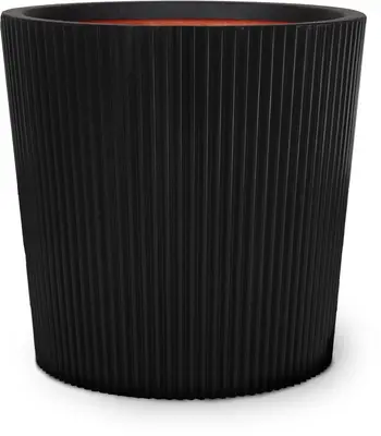 Capi nature groove nl conisch vaas 36x34 cm zwart