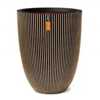 Capi nature groove nl elegant laag bloempot 34x46 cm zwart goud - afbeelding 1
