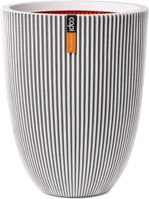 Capi nature groove nl elegant laag bloempot 46x58 cm ivoor - afbeelding 1