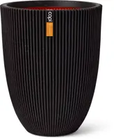 Capi nature groove nl elegant laag bloempot 46x58 cm zwart - afbeelding 1