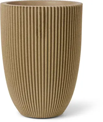 Capi nature groove nl elegant laag vaas 34x46 cm beige - afbeelding 1