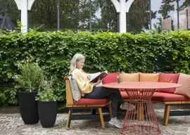 Capi nature groove nl elegant laag vaas 46x58 cm zwart - afbeelding 2