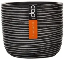 Capi nature rib indoor bol bloempot 10x8.5 cm zwart kopen?