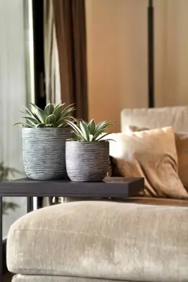 Capi nature rib indoor bol bloempot 23.4x21 cm antraciet - afbeelding 2