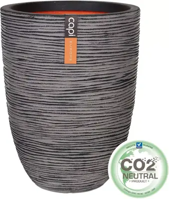 Capi nature rib nl bloempot elegant low 46x58 cm antraciet - afbeelding 2