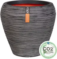 Capi nature rib nl bloempot tapered round 42x38 cm antraciet - afbeelding 2