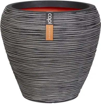 Capi nature rib nl bloempot tapered round 42x38 cm antraciet - afbeelding 3