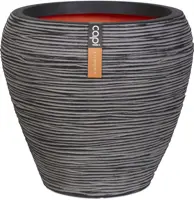 Capi nature rib nl bloempot tapered round 42x38 cm antraciet - afbeelding 3