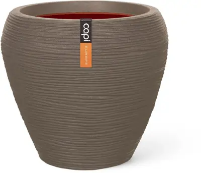 Capi nature rib nl bloempot tapered round 42x38 cm Taupe - afbeelding 1