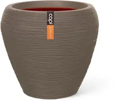 Capi nature rib nl bloempot tapered round 42x38 cm Taupe - afbeelding 1