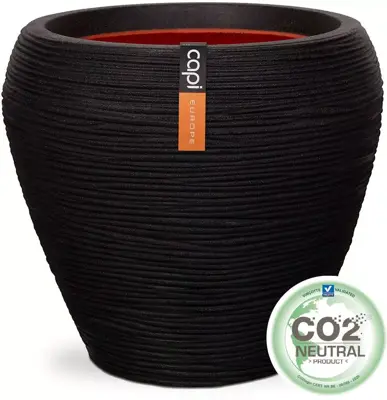 Capi nature rib nl bloempot tapered round 42x38 cm zwart - afbeelding 2