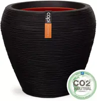 Capi nature rib nl bloempot tapered round 42x38 cm zwart - afbeelding 2