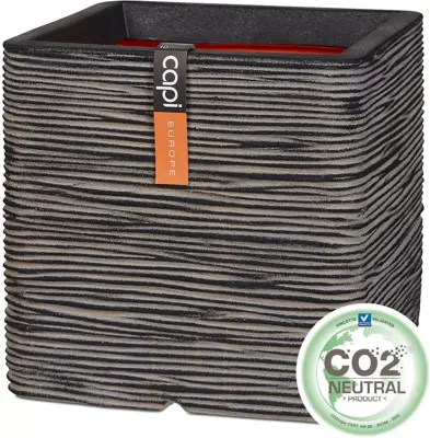 Capi nature rib nl kunststof plantenbak 30x30x30 cm antraciet - afbeelding 2