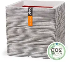 Capi nature rib nl kunststof plantenbak 30x30x30 cm ivoor - afbeelding 2