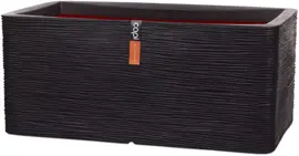Capi nature rib nl kunststof plantenbak 39x39x32 cm zwart - afbeelding 1