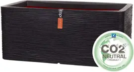 Capi nature rib nl kunststof plantenbak 39x39x32 cm zwart - afbeelding 2
