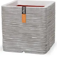 Capi nature rib nl kunststof plantenbak 40x40x40 cm ivoor - afbeelding 1
