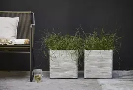 Capi nature rib nl kunststof plantenbak 40x40x40 cm ivoor - afbeelding 2