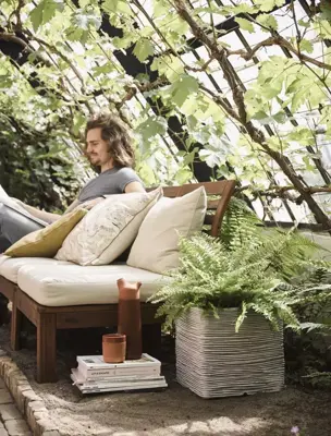 Capi nature rib nl plantenbak square 30x30x30 cm ivoor - afbeelding 3