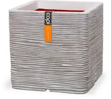 Capi nature rib nl plantenbak square 30x30x30 cm ivoor - afbeelding 1