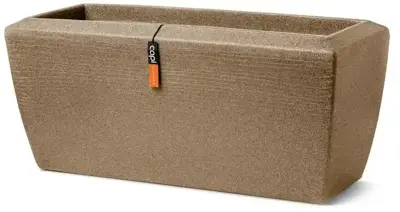 Capi plantenbak rechthoekig Arc Granite 35x35x60 cm taupe - afbeelding 1