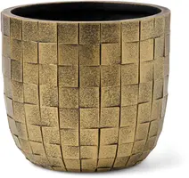 Capi Pot bol blocks d9h8cm zwart/goud - afbeelding 1