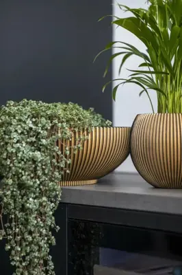 Capi schaal groove d40h15cm zwart goud - afbeelding 2