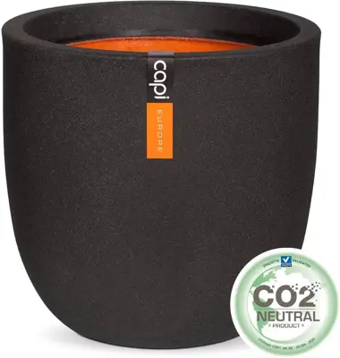 Capi urban smooth nl bloempot egg 35x34 cm zwart - afbeelding 2