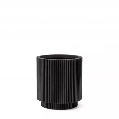 Capi vaas Cilinder Groove 15x17 cm zwart