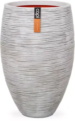 Capi vaas elegant deluxe rib nl kunststof bloempot 50x72 cm ivoor - afbeelding 1