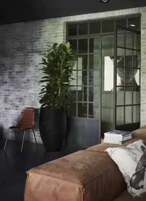 Capi vaas elegant deluxe rib nl kunststof bloempot 50x72 cm zwart - afbeelding 3