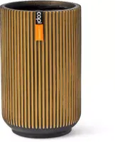 Capi vaas hoog Groove 17x27cm zwart goud - afbeelding 1