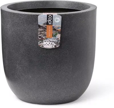 Capi waste bol smooth nl kunststof bloempot 43x41 cm terrazzo grijs - afbeelding 1