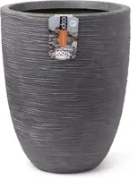 Capi waste elegant laag rib nl kunststof bloempot 34x46 cm terrazzo grijs - afbeelding 1