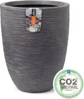 Capi waste elegant laag rib nl kunststof bloempot 34x46 cm terrazzo grijs - afbeelding 2