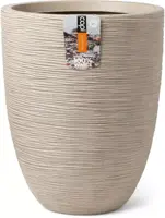 Capi waste elegant laag rib nl kunststof bloempot 46x58 cm terrazzo beige - afbeelding 1