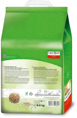 Cat's Best Original, klontvormende organische kattenbakvulling, 20 liter zak - afbeelding 2