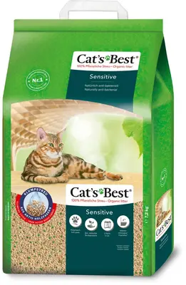 Cat's Best Sensitive – Antibacteriële Houtkorrels 20 L - afbeelding 1