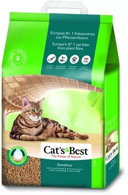 Cat's Best Sensitive, klontvormende organische kattenbakvulling, 20 liter zak