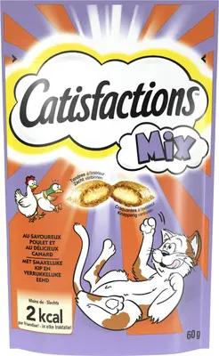 Catisfactions kattensnack kip & eend 60 g - afbeelding 1