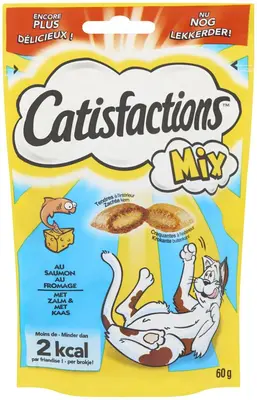 Catisfactions kattensnack mix zalm & kaas 60g