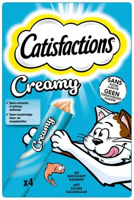 Catisfactions Kattensnack Zalm Creamy 4x10g - afbeelding 2