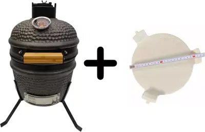 Compleet - Own Grill 13 inch kamado barbecue V1 zwart met heatdeflector - afbeelding 1