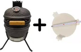 Compleet - Own Grill 13 inch kamado barbecue V1 zwart met heatdeflector - afbeelding 1