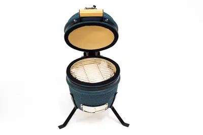 Compleet - Own Grill 13 inch kamado barbecue V2 blauw met heatdeflector - afbeelding 3
